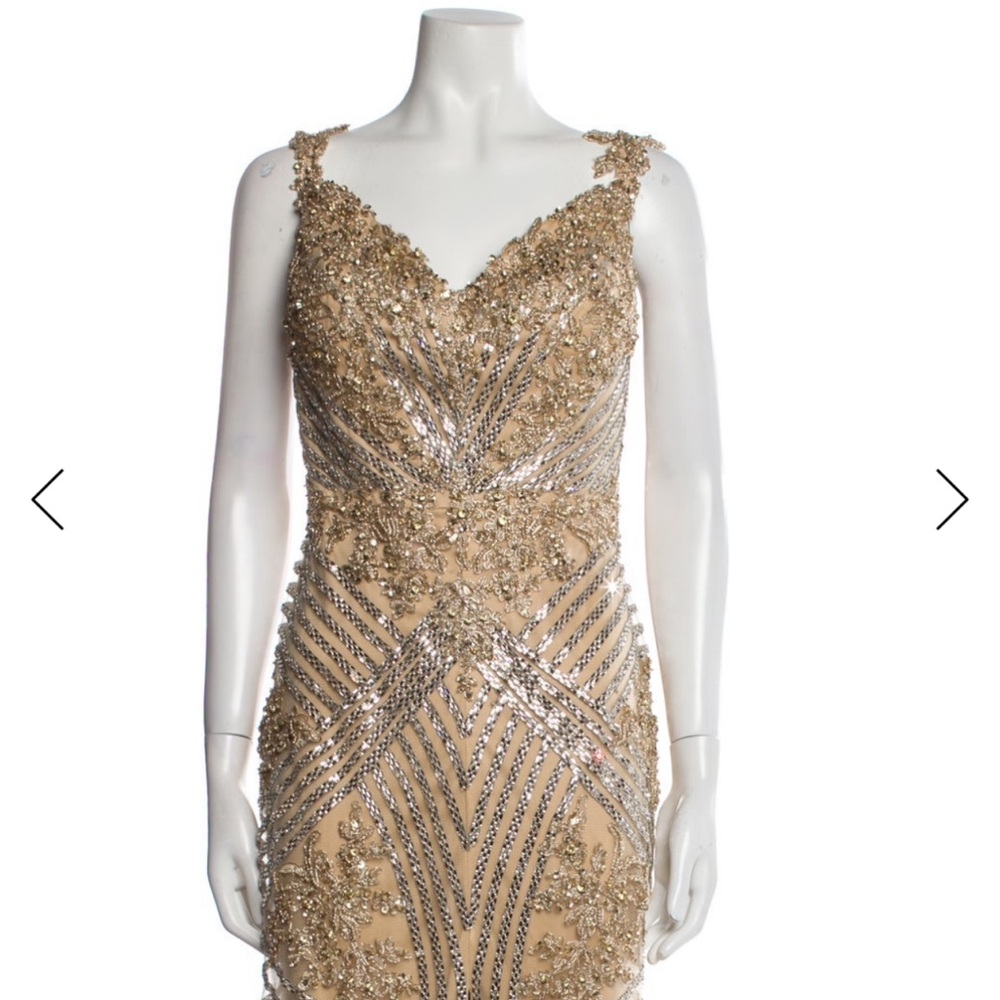 Terani Couture Gold and Silver Mini Dress